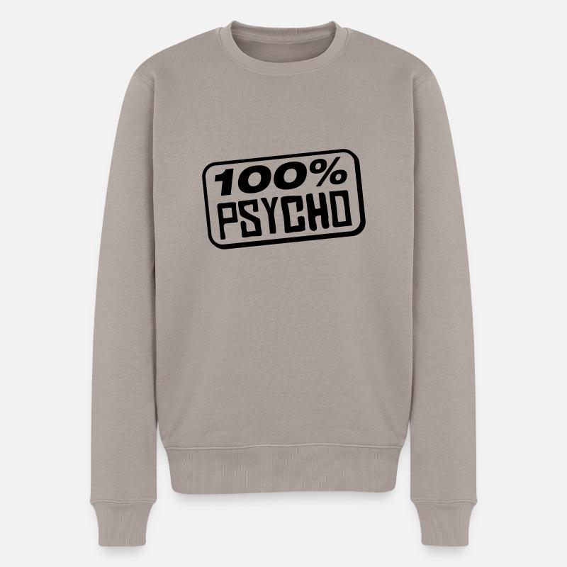 100_pro_psycho_bx1 - Männer Premium Bio Pullover - Taupe