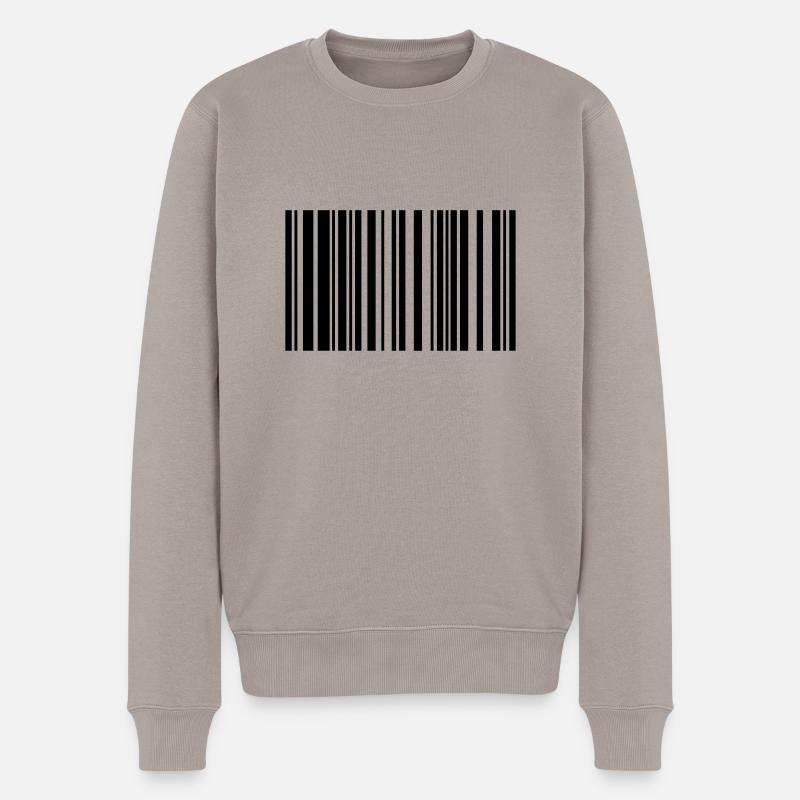 Barcode - Men's Premium Organic Jumper - taupe