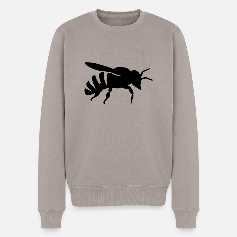Biene - Männer Premium Bio Pullover - Taupe