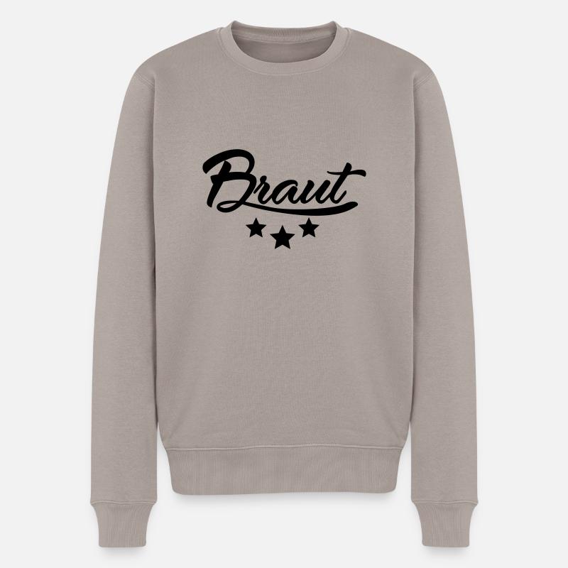 Braut Sterne - Männer Premium Bio Pullover - Taupe