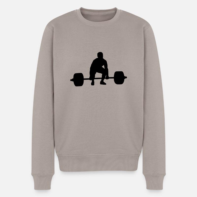 Umsetzen start position - Männer Premium Bio Pullover - Taupe