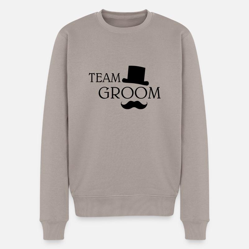 Team groom - Männer Premium Bio Pullover - Taupe