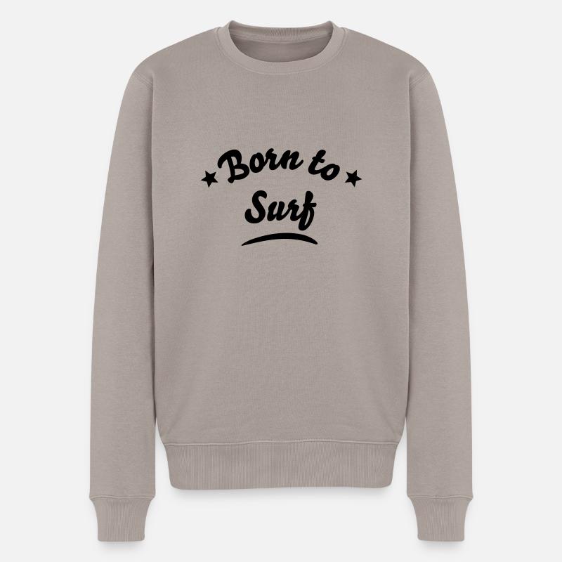 born to surf 01 - Pull Premium bio Homme - taupe