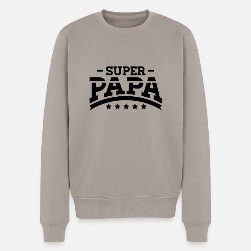 super_papa_f1 - Männer Premium Bio Pullover - Taupe