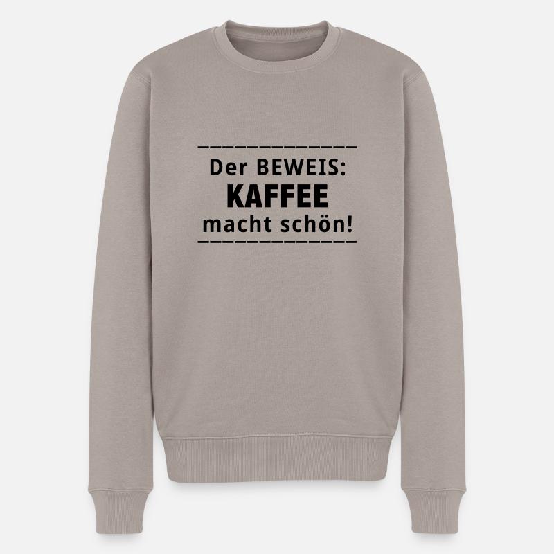 kaffee macht schön - Männer Premium Bio Pullover - Taupe
