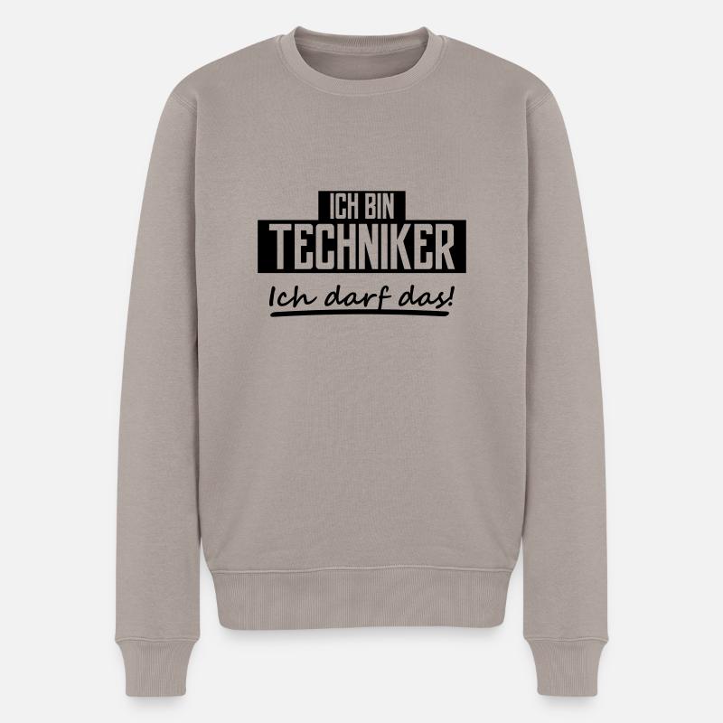 ich bin techniker - Männer Premium Bio Pullover - Taupe