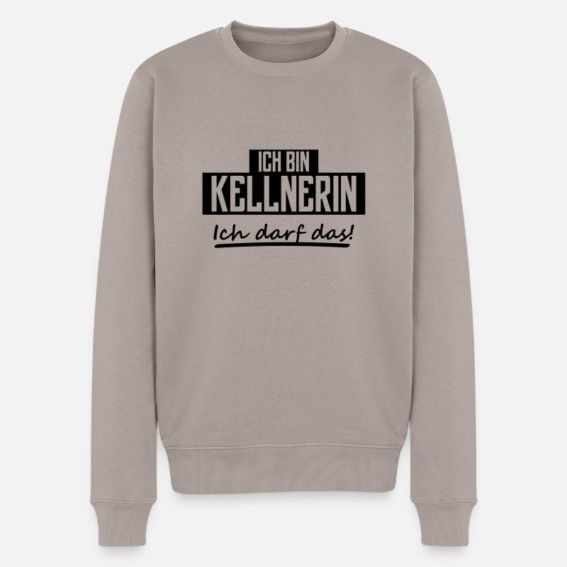 ich bin kellnerin - Männer Premium Bio Pullover - Taupe
