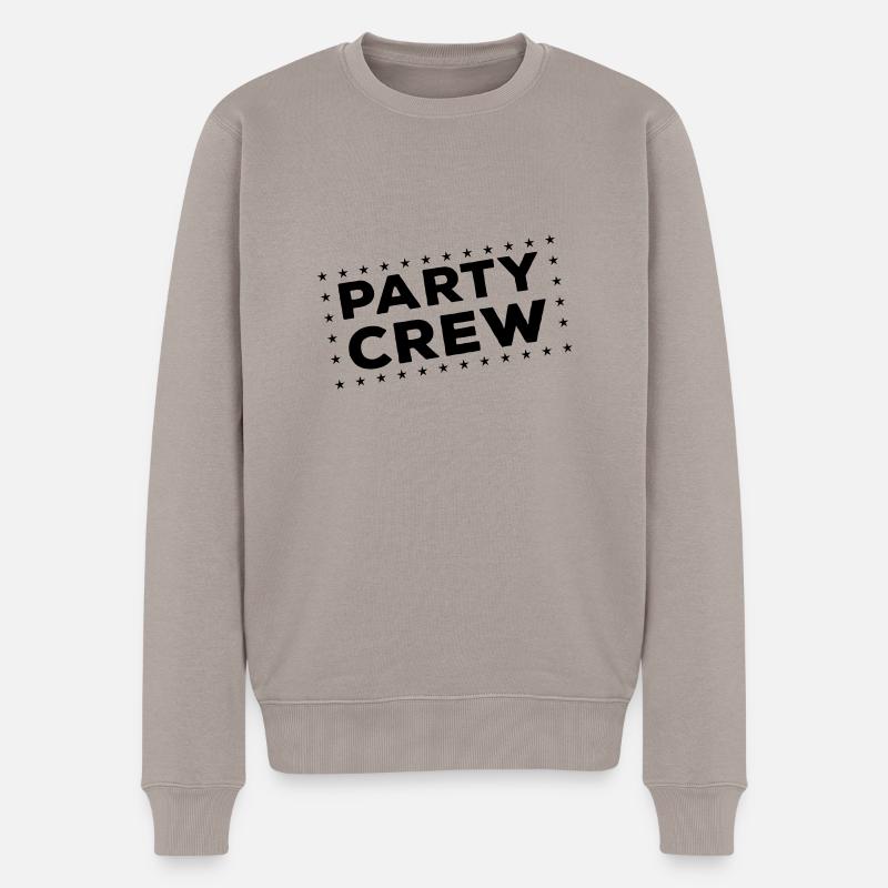 party crew - Männer Premium Bio Pullover - Taupe