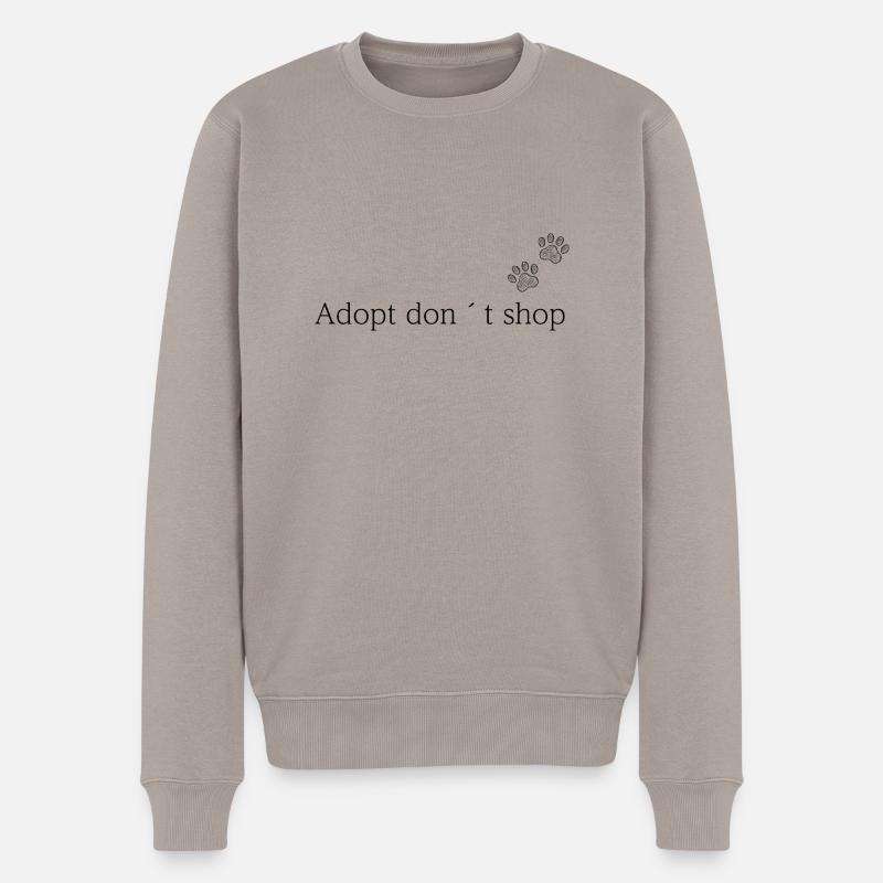 Adopt Don’t Shop- Tierschutz Tierpfote - Männer Premium Bio Pullover - Taupe