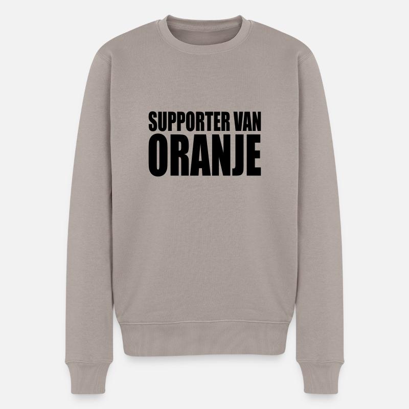 Supporter van oranje - Männer Premium Bio Pullover - Taupe