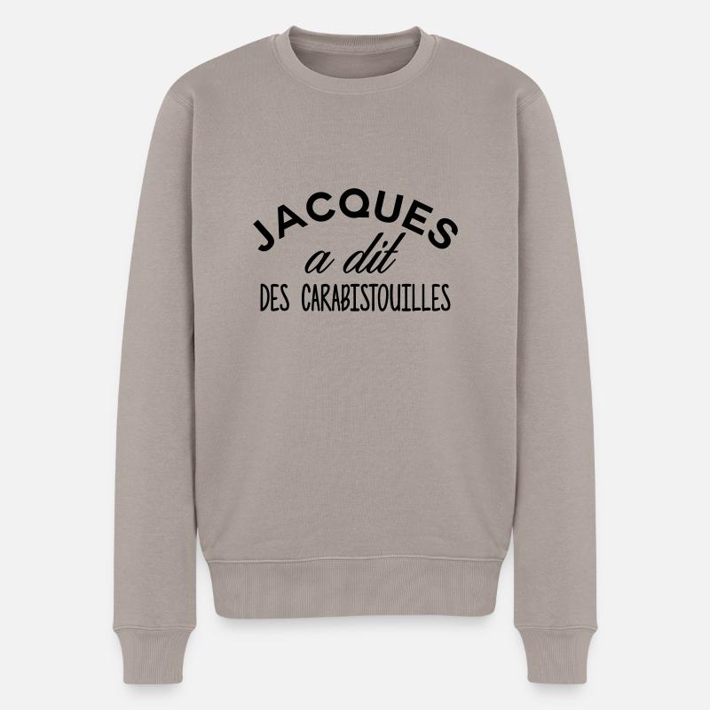 Jacques sagte CARABISTOUILLES - Männer Premium Bio Pullover - Taupe
