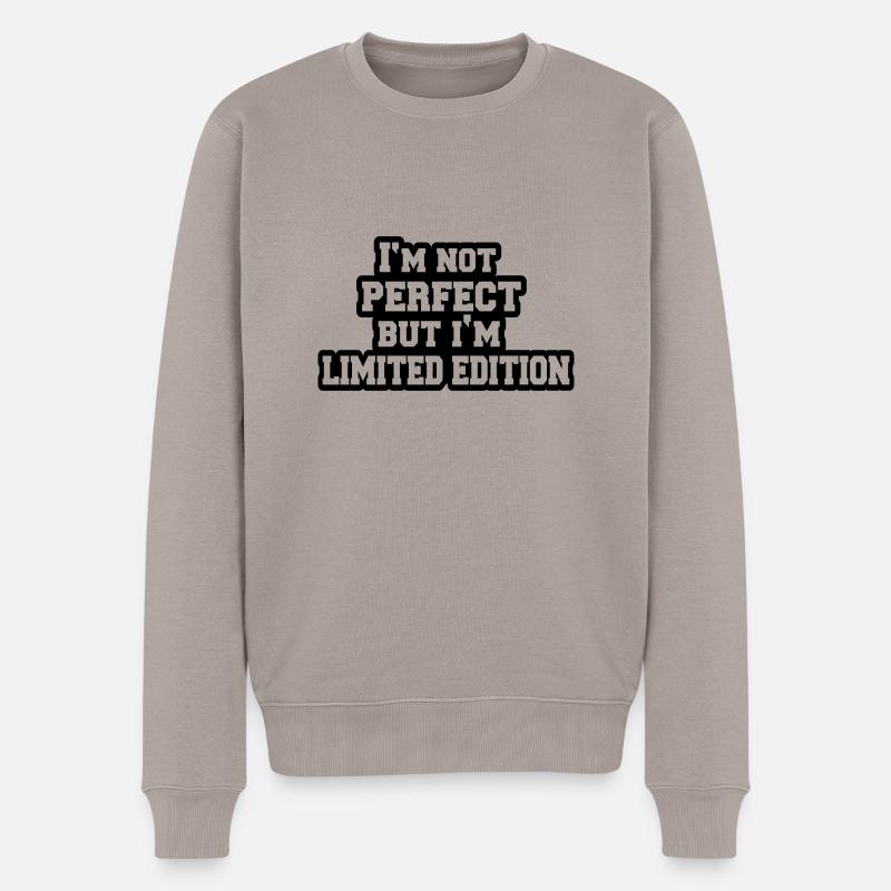 im_not_perfect2 - Männer Premium Bio Pullover - Taupe