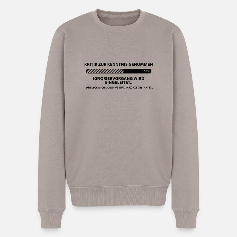 KRITIK ZUR KENNTNIS GENOMMEN ★ hq 1c Vektor - Männer Premium Bio Pullover - Taupe