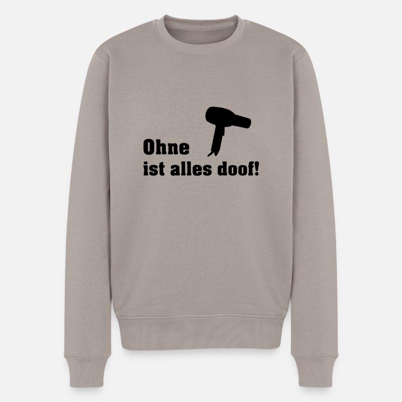 ohne fön - Männer Premium Bio Pullover - Taupe