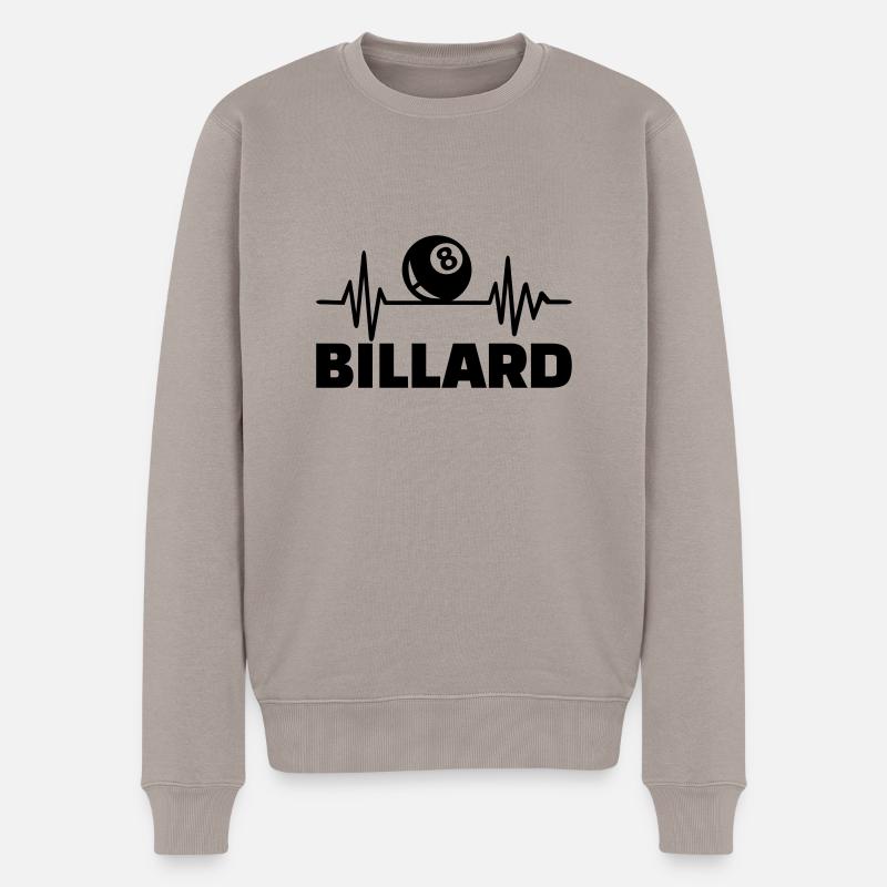 Billard - Männer Premium Bio Pullover - Taupe