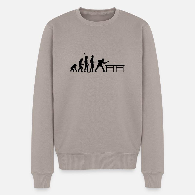 evolution_table_tennis_a - Männer Premium Bio Pullover - Taupe
