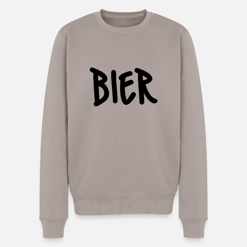 Bier - Männer Premium Bio Pullover - Taupe