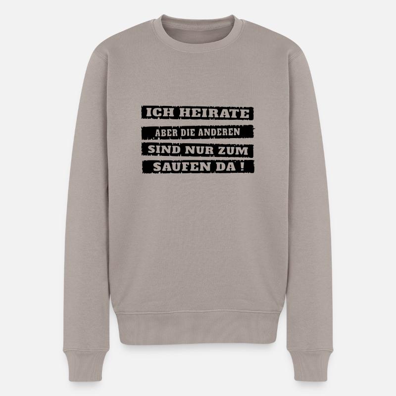 ich Heirate - Männer Premium Bio Pullover - Taupe
