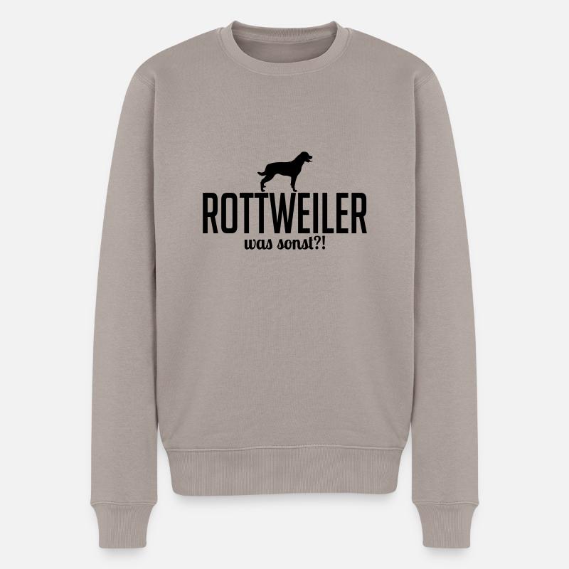 ROTTWEILER was sonst Hundespruch Wilsigns Hunde - Männer Premium Bio Pullover - Taupe
