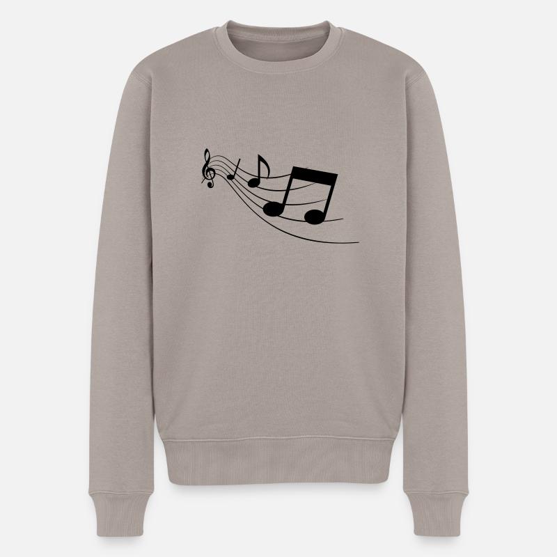 Music Notes - Männer Premium Bio Pullover - Taupe