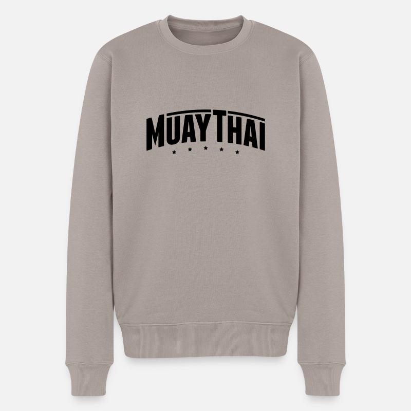 muay_thai_gn1 - Männer Premium Bio Pullover - Taupe