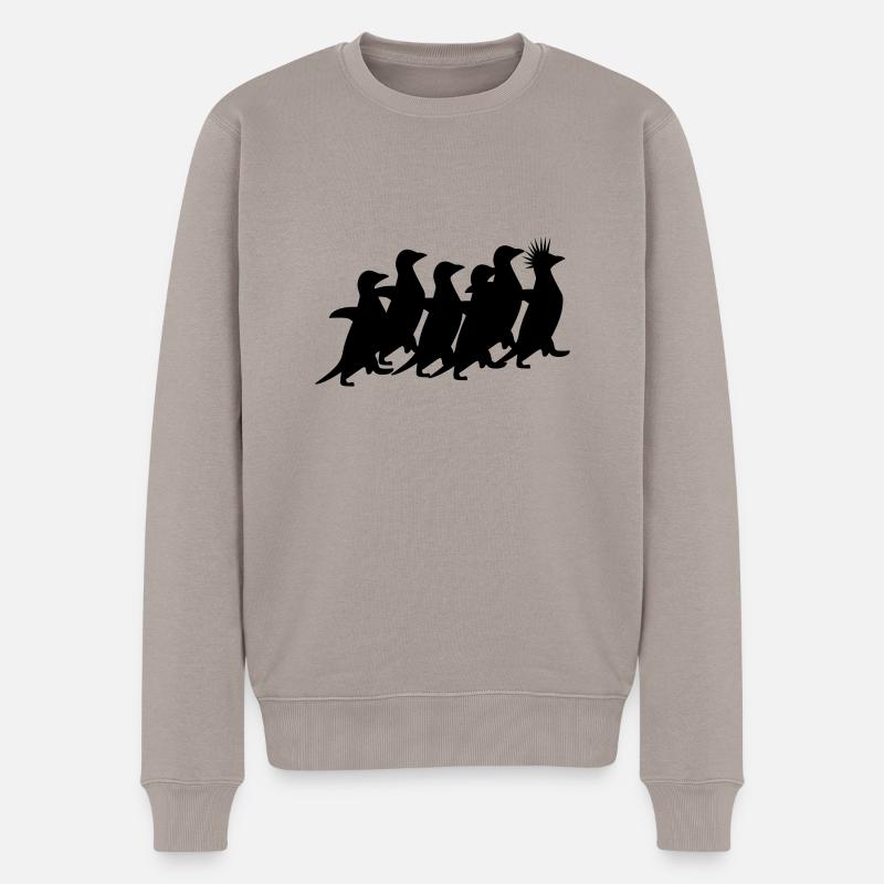 Pinguine Rudel - Männer Premium Bio Pullover - Taupe