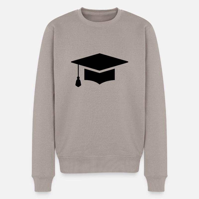 Doktorhut Studenten - Männer Premium Bio Pullover - Taupe