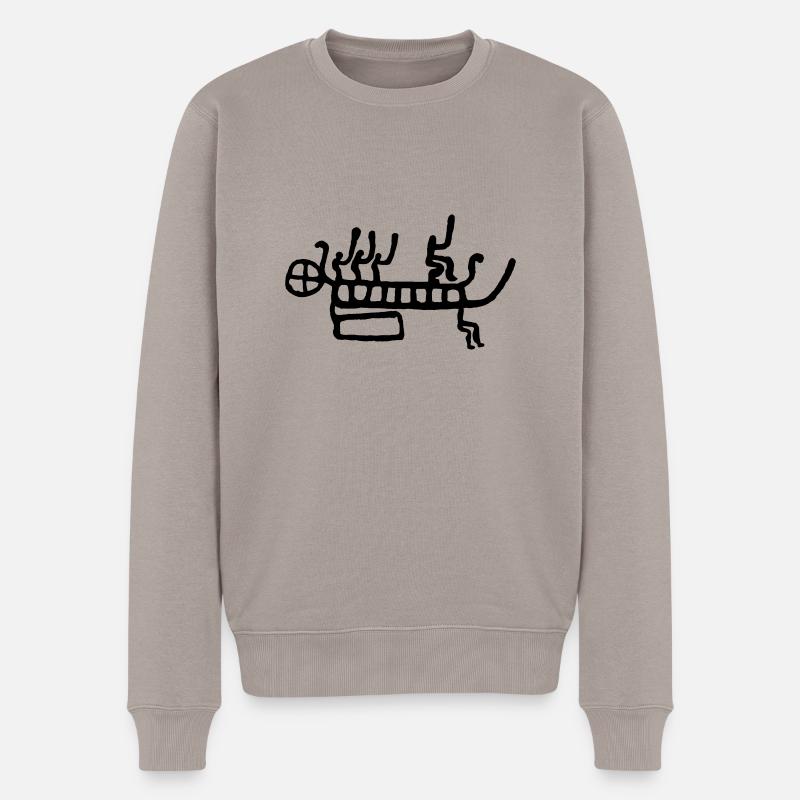 stoneageship - Männer Premium Bio Pullover - Taupe