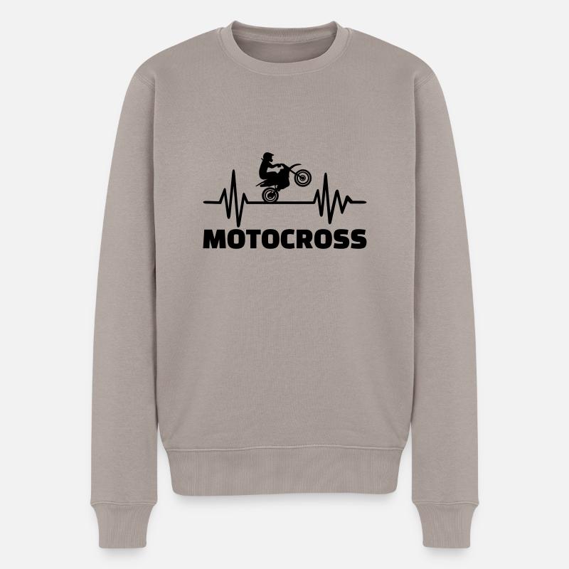 Motocross - Männer Premium Bio Pullover - Taupe