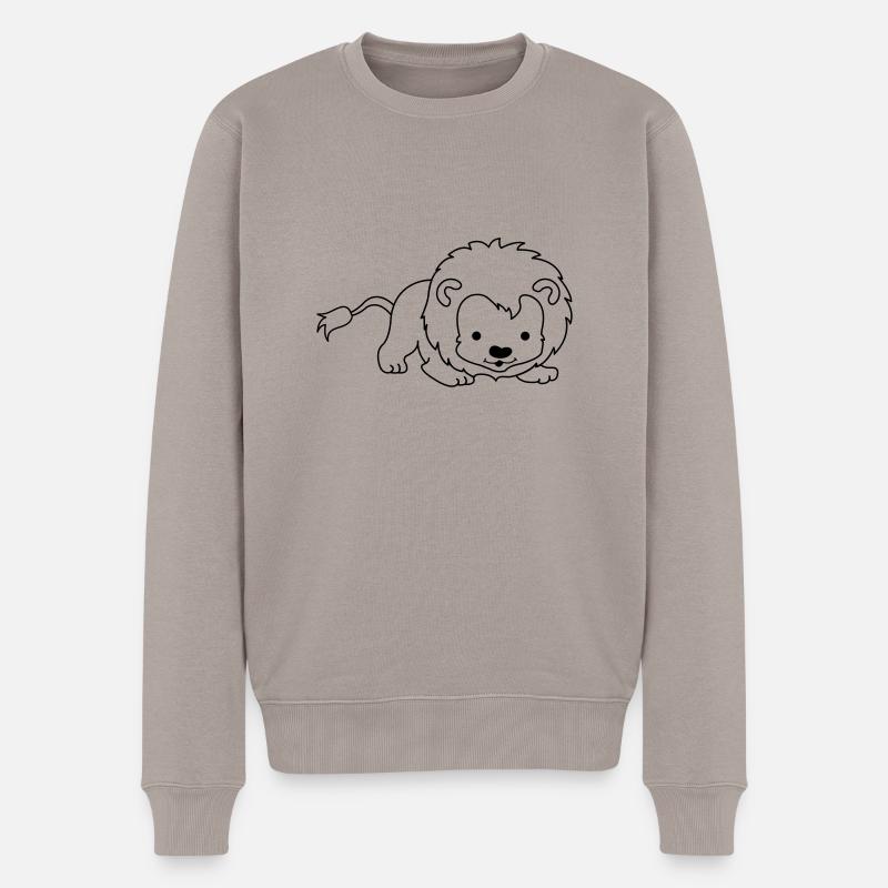 kleiner_loewe_01 - Männer Premium Bio Pullover - Taupe