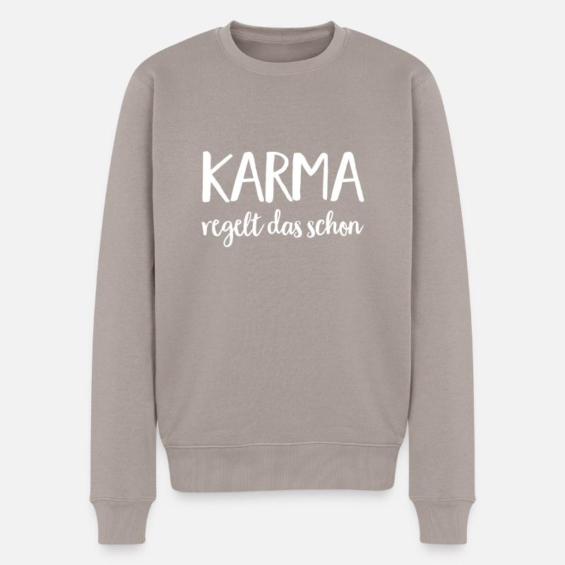 karma - Männer Premium Bio Pullover - Taupe