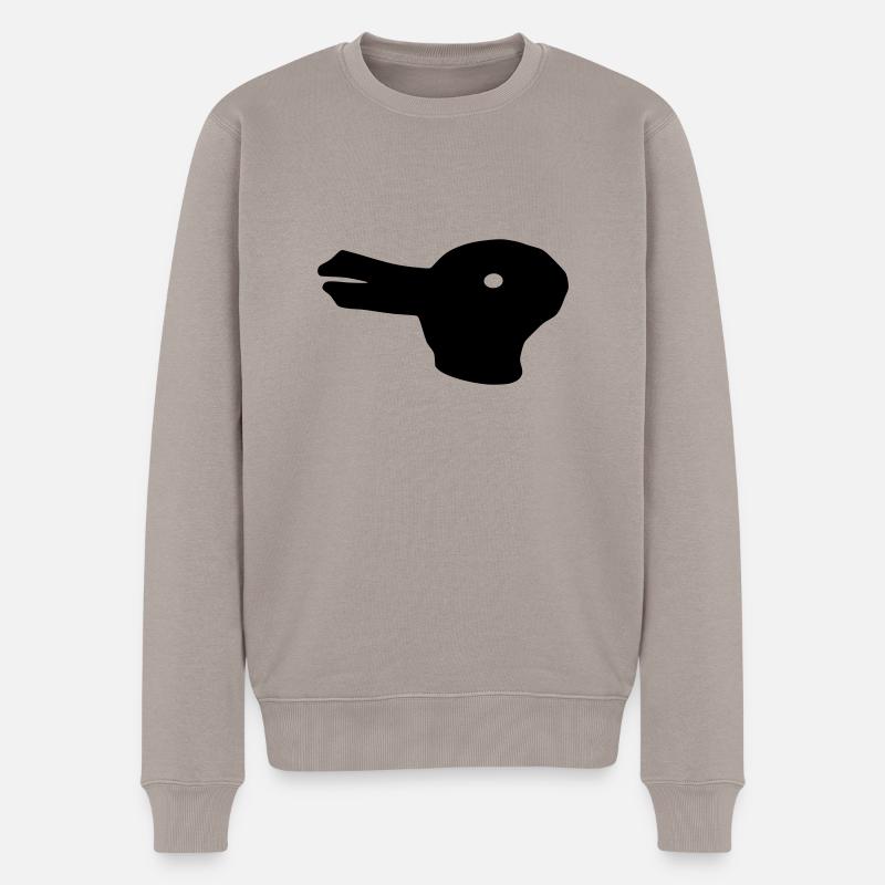 Ente-Kaninchen - Männer Premium Bio Pullover - Taupe