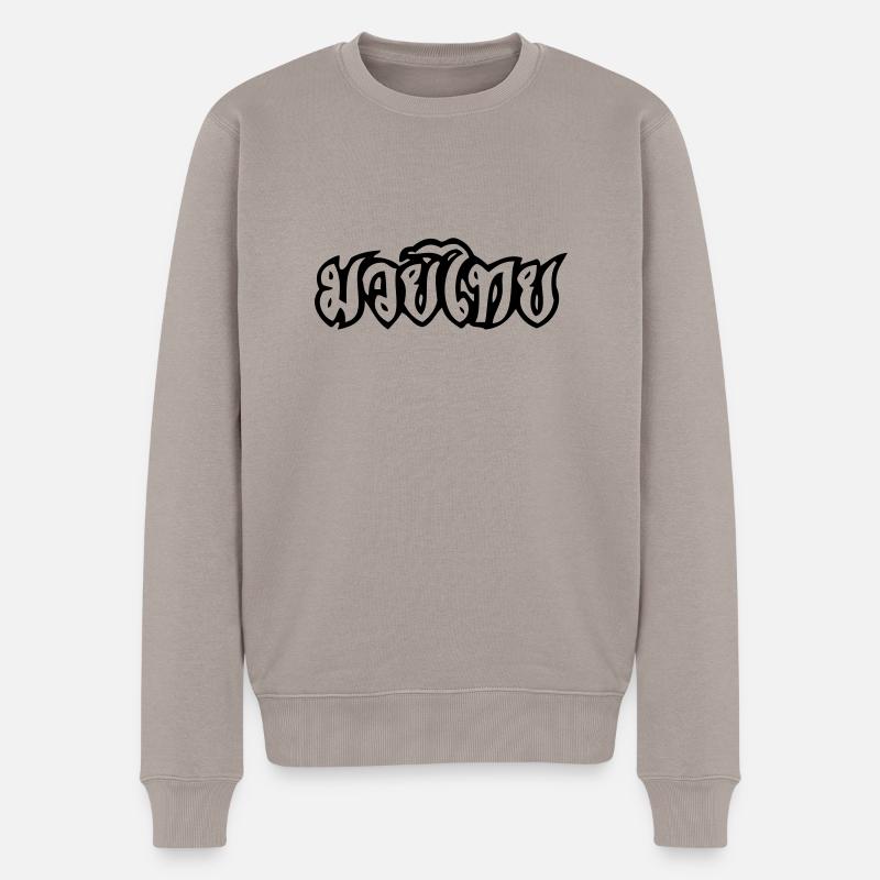 Muay Thai - Männer Premium Bio Pullover - Taupe