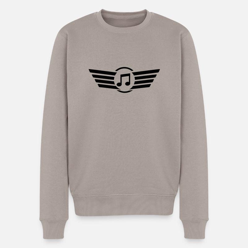 sound__logo__f1 - Männer Premium Bio Pullover - Taupe