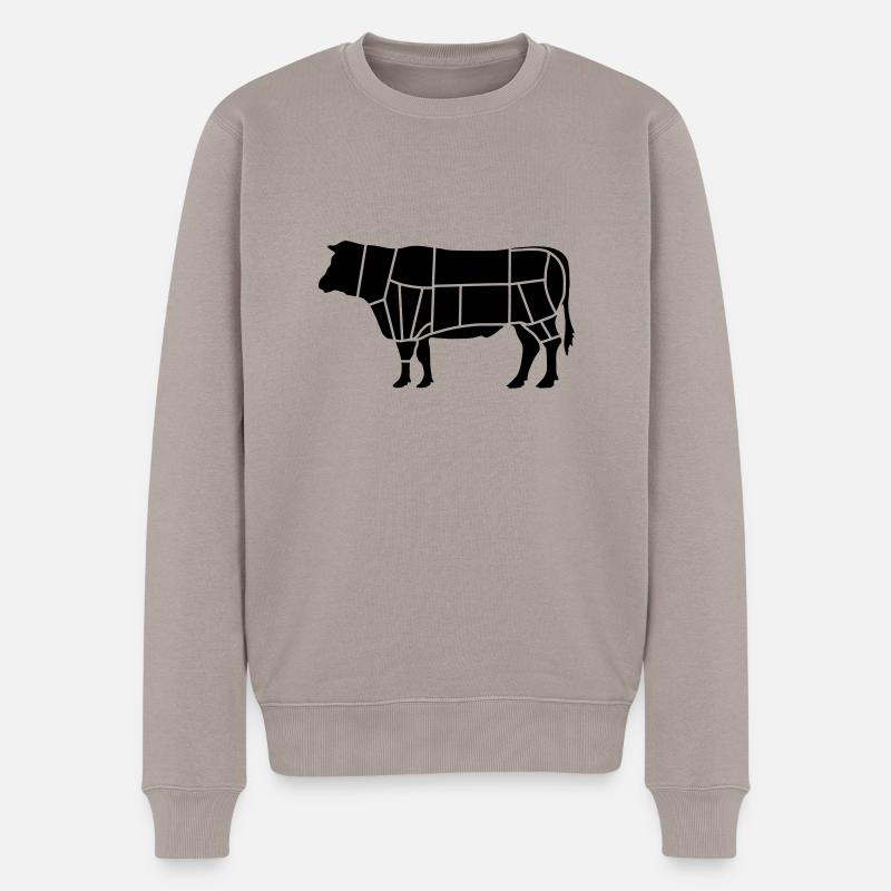 boeuf boucher_b1 - Pull Premium bio Homme - taupe