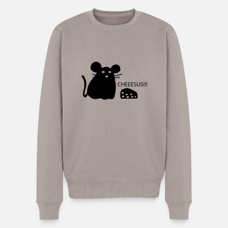 Maus - Männer Premium Bio Pullover - Taupe