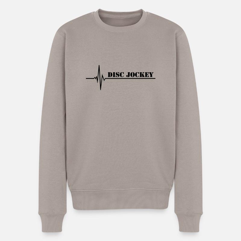 DJ - Männer Premium Bio Pullover - Taupe