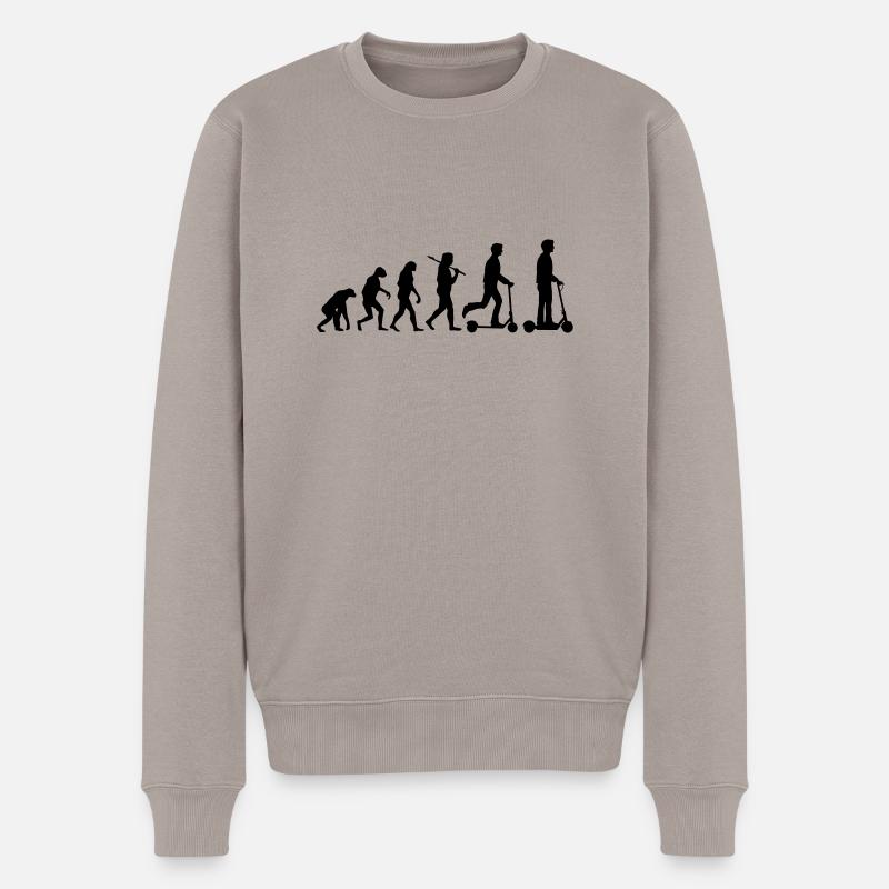 Evolution Escooter Elektroroller - Männer Premium Bio Pullover - Taupe