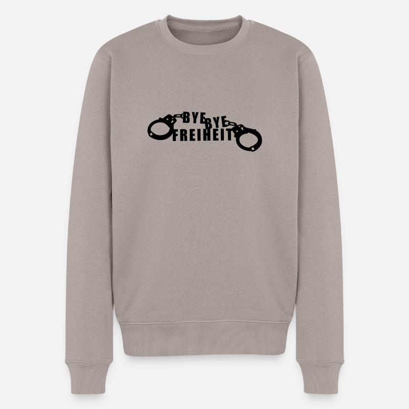Bye Bye Freiheit einfarbig - Männer Premium Bio Pullover - Taupe