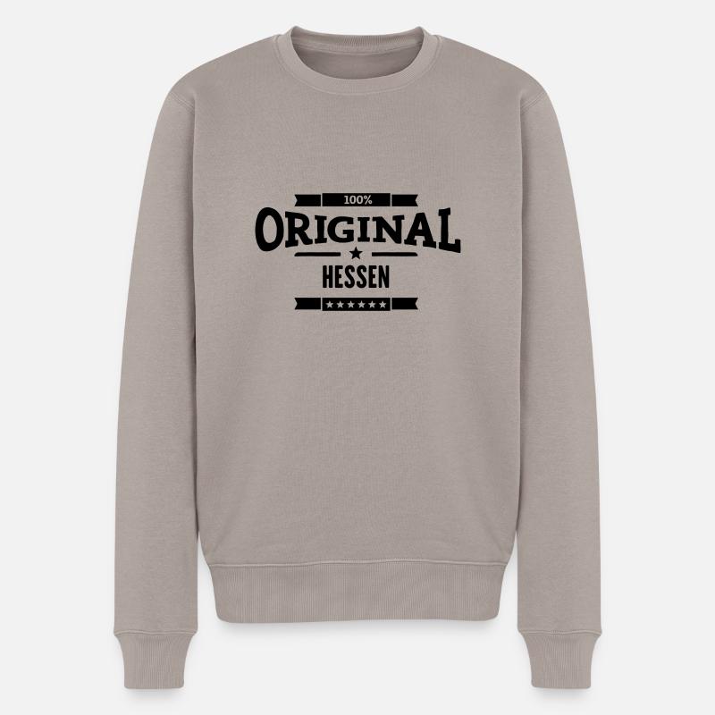 Original Hessen - Männer Premium Bio Pullover - Taupe