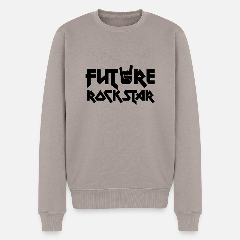 future rock star - Männer Premium Bio Pullover - Taupe