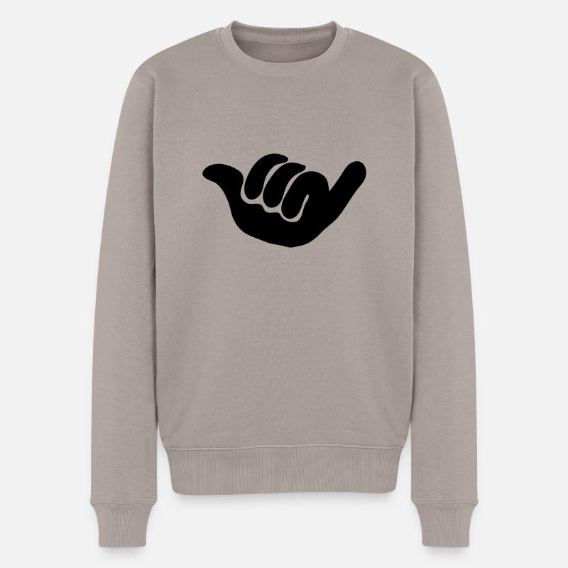 Hangloose - Männer Premium Bio Pullover - Taupe