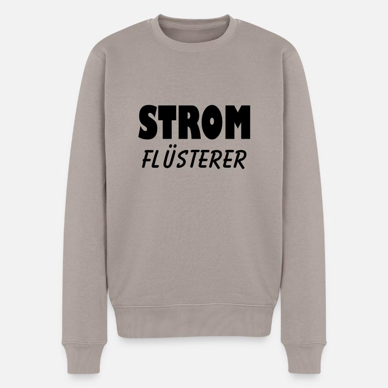strom flüsterer elektriker - Männer Premium Bio Pullover - Taupe