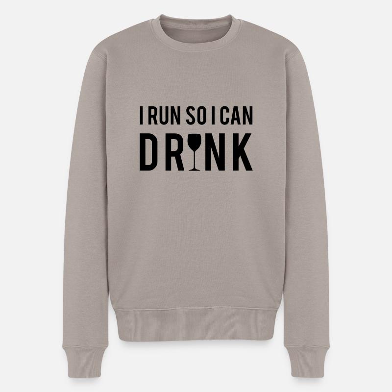 Run - Männer Premium Bio Pullover - Taupe