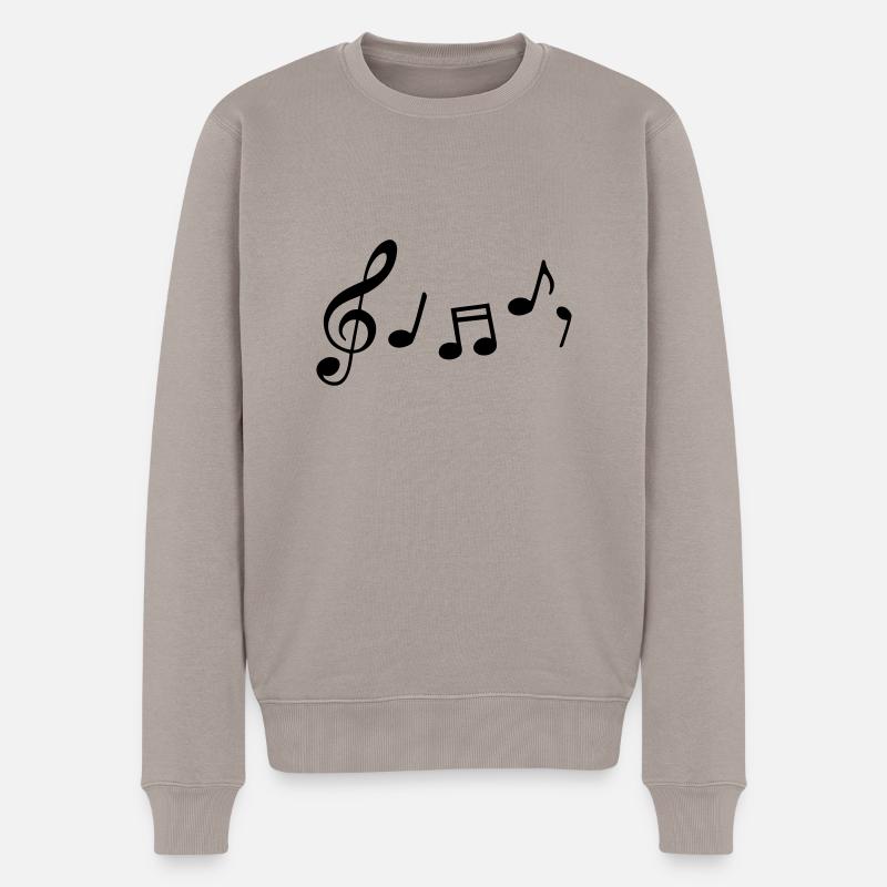 Musiknoten - Männer Premium Bio Pullover - Taupe