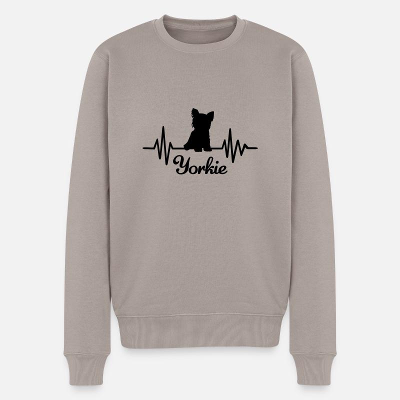 Yorkshire Terrier - Pull Premium bio Homme - taupe