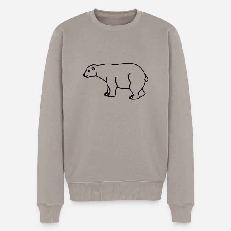 Un ours blanc - Pull Premium bio Homme - taupe