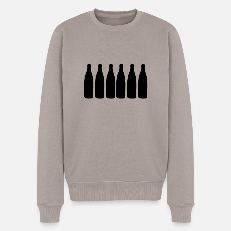 bierflaschen2 - Männer Premium Bio Pullover - Taupe