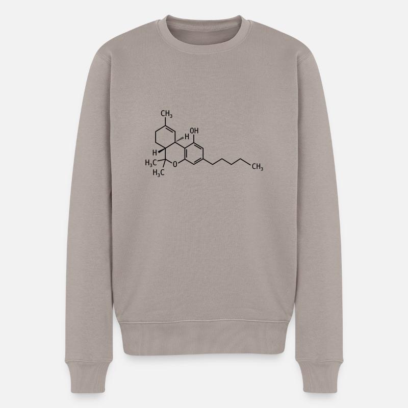 THC Strukturformel - Männer Premium Bio Pullover - Taupe