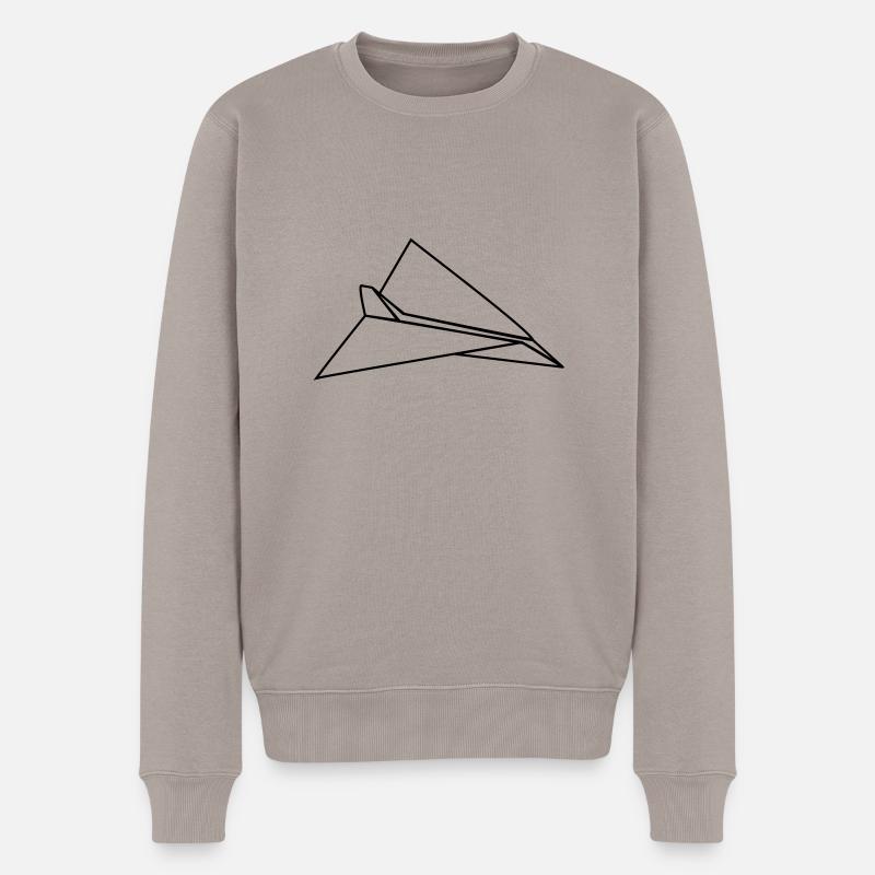 Avion en papier avion - Pull Premium bio Homme - taupe